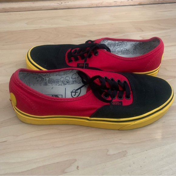 Vans Shoes Euc Vans X Disney 9th Anniversary Mickey Mouse Red Yellow Mens Sz 8 Women 95
